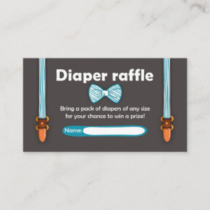 Tarjeta De Recepción Baby Shower Diaper Raffle Card Little Man