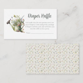 Tarjeta De Recepción Baby Shower Diaper Raffle Card - Rustic Floral