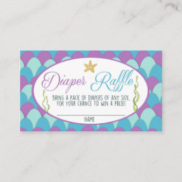 Tarjeta De Recepción Baby Shower Diaper Raffle Card Sirvienta Purple