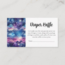 Tarjeta De Recepción Baby Shower Diaper Raffle Card–Starry Sky