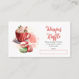Tarjeta De Recepción Baby Shower Diaper Raffle, Chica de cacao y Macaro