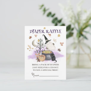 Tarjeta De Recepción Baby Shower Diaper Raffle de Halloween.