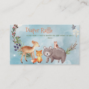 Tarjeta De Recepción Baby Shower Diaper Raffle de los Amigos del Bosque