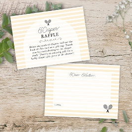 Tarjeta De Recepción Baby Shower Diaper Raffle de tenis amarillo perrit