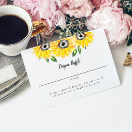 Tarjeta De Recepción Baby Shower Diaper Raffle Elegant Script