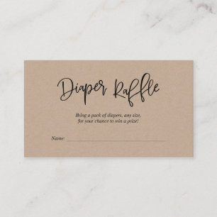 Tarjeta De Recepción Baby Shower Diaper Raffle, escritura rusa creativa
