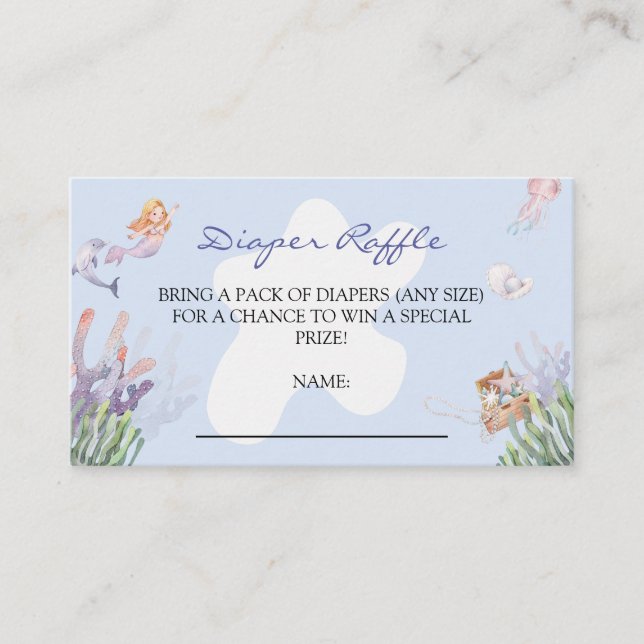 Tarjeta De Recepción Baby Shower Diaper Raffle ilustrado (Anverso)