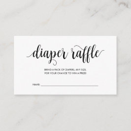 Tarjeta De Recepción Baby Shower Diaper Raffle, negro ruso moderno