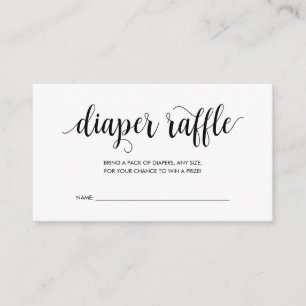 Tarjeta De Recepción Baby Shower Diaper Raffle, negro ruso moderno
