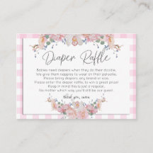 Baby Shower Diaper Raffle | Rosa rosa floral