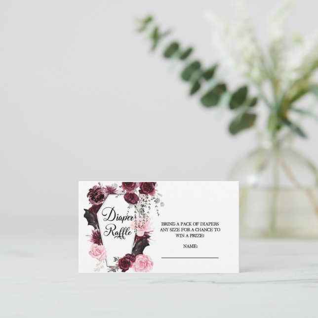 Tarjeta De Recepción Baby Shower, Diaper Raffle, tema de Halloween (Anverso de pie)