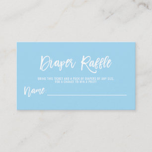 Tarjeta De Recepción BABY SHOWER DIAPER RAFFLE Ticket Blue BOY