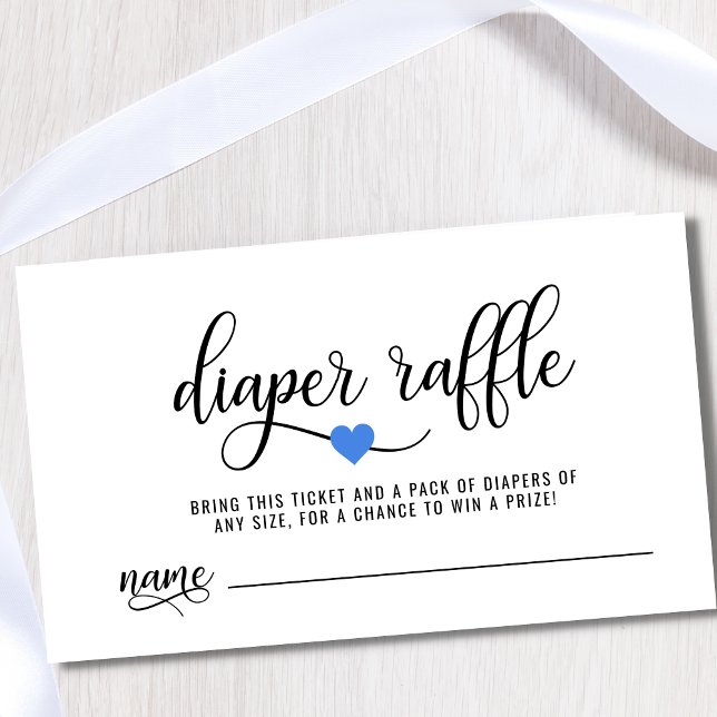 Tarjeta De Recepción BABY SHOWER DIAPER RAFFLE Ticket Blue Heart Boy (Subido por el creador)