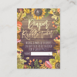 Tarjeta De Recepción Baby Shower Diaper Raffle Ticket Pumpkin Sunflower