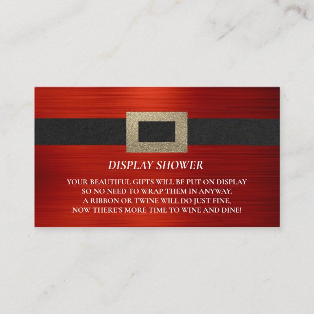 Tarjeta De Recepción Baby Shower Display Shower Insert Santa Baby (Anverso)