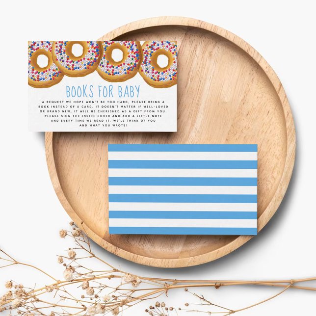 Tarjeta De Recepción Baby Shower Donut Moderno Espolvorea Libros Para B (Subido por el creador)