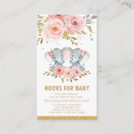 Tarjeta De Recepción Baby Shower: Elefantes Chicas gemelos traen un lib