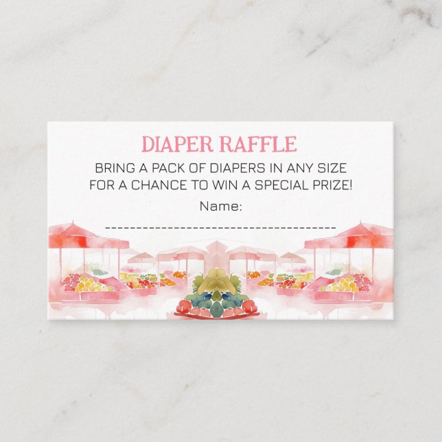 Tarjeta De Recepción Baby Shower en el mercado de agricultores locales (Anverso)