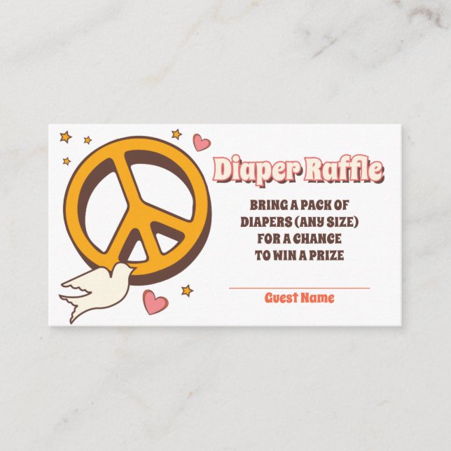 Tarjeta De Recepción Baby Shower, Fiesta hippie de los años 60 - Diaper (Anverso)