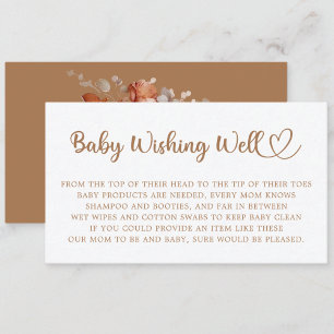 Tarjeta De Recepción Baby Shower floral, deseando lo mejor,