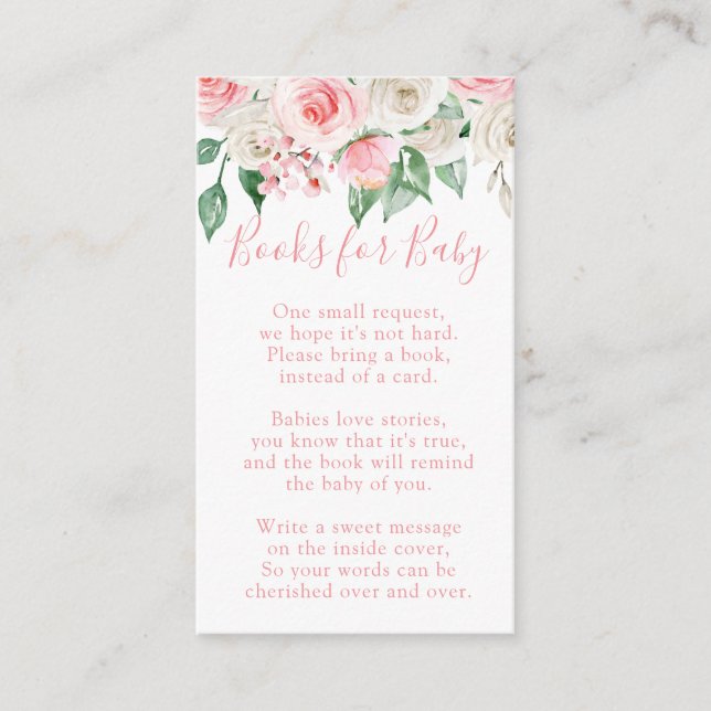 Tarjeta De Recepción Baby Shower floral Pale Peach (Anverso)