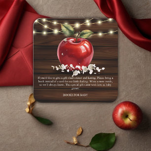 Tarjeta De Recepción Baby Shower floral ruso de Apple roja