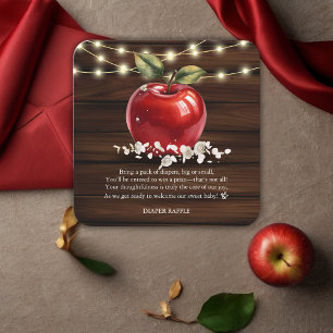 Tarjeta De Recepción Baby Shower floral ruso de Apple roja