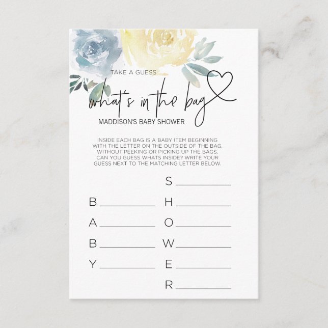 Tarjeta De Recepción Baby Shower Games Baby Boy Shower Favorita Card (Anverso)