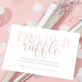 Tarjeta De Recepción Baby Shower Hermosa rifa de pañales pastel