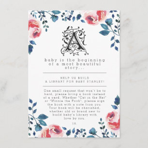 Tarjeta De Recepción Baby Shower Historieta floral moderna