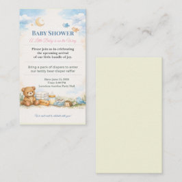 Tarjeta De Recepción Baby Shower Invite | Teddy Bear Diaper Raffle