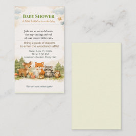Tarjeta De Recepción Baby Shower Invite | Woodland Diaper Raffle Card