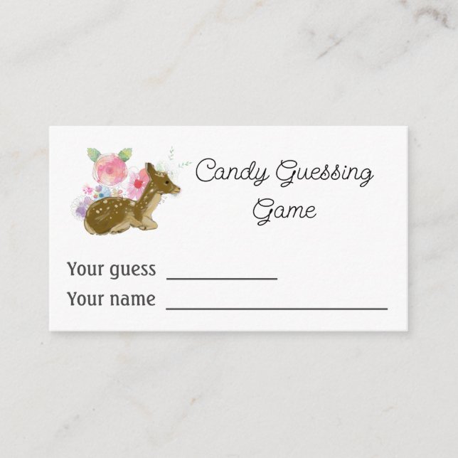 Tarjeta De Recepción Baby Shower, juego de adivinanzas de golosinas par (Anverso)