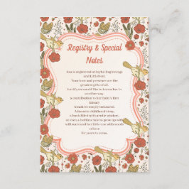 Tarjeta De Recepción Baby Shower | Mariposas y flores poéticas