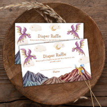 Baby Shower Medieval Fairy Dragon Diaper Raffle