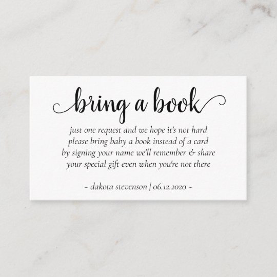 Tarjeta De Recepcion Baby Shower Minimalista Traiga Un Poema De Libro Zazzle Es