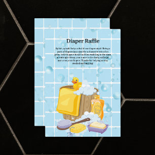 Tarjeta De Recepción Baby Shower moderno de burbujas de caucho Ducky