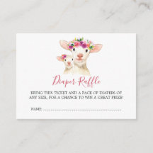 Baby Shower Mom Y Baby Lamb Diaper Raffle