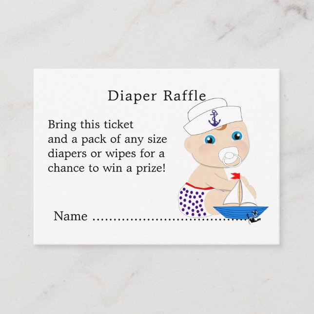 Tarjeta De Recepción Baby Shower Nautical Boys Cute Sailor Blue (Anverso)