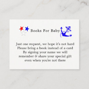 Tarjeta De Recepción Baby Shower Nautical Boys Cute Sailor Blue