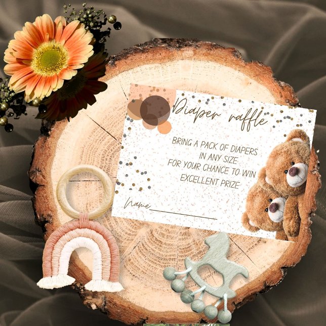 Tarjeta De Recepción Baby Shower Neutral Teddy Bear de Género (Subido por el creador)