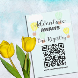 Tarjeta De Recepción Baby Shower neutro en globo de aire caliente