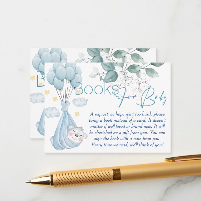 Tarjeta De Recepción Baby Shower. Oso de Bebé Dormido (Anverso/Reverso In Situ)