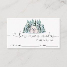 Tarjeta De Recepción Baby Shower Oso Polar Adivina Cuántos Canales