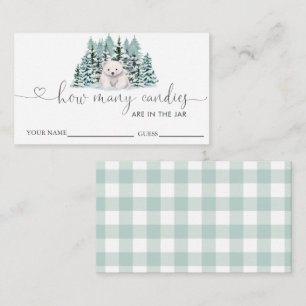 Tarjeta De Recepción Baby Shower Oso Polar Adivina Cuántos Canales