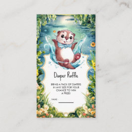 Tarjeta De Recepción Baby Shower Otter Watercolor