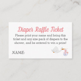 Tarjeta De Recepción Baby Shower Pink Diaper Raffle Storle Baby Girl