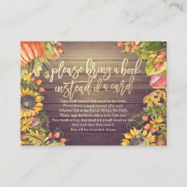 Tarjeta De Recepción Baby Shower Por Favor Traiga un Libro En Lugar De 