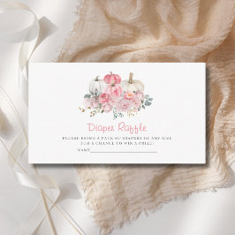 Tarjeta De Recepción Baby Shower Raffle Raffle de calabaza rosa