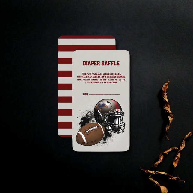 Tarjeta De Recepción Baby Shower rojo y negro del fútbol americano (Subido por el creador)